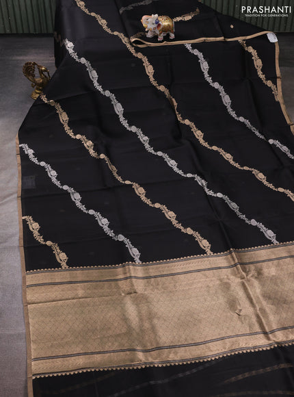 Black Banarasi Organza Silk Saree -Zari Weaves