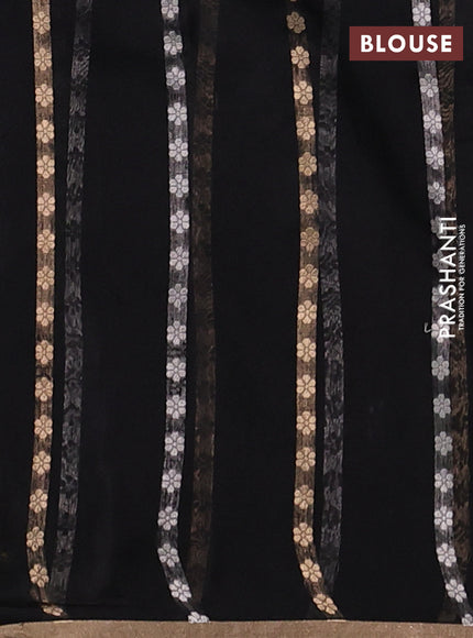 Black Banarasi Organza Silk Saree -Zari Weaves