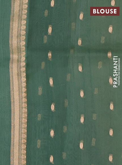 Pastel Green Banarasi Organza Silk Saree - Buttas
