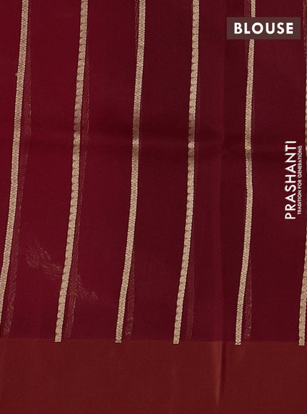 Red & Orange Banarasi Organza Silk Saree - Zari Weaves