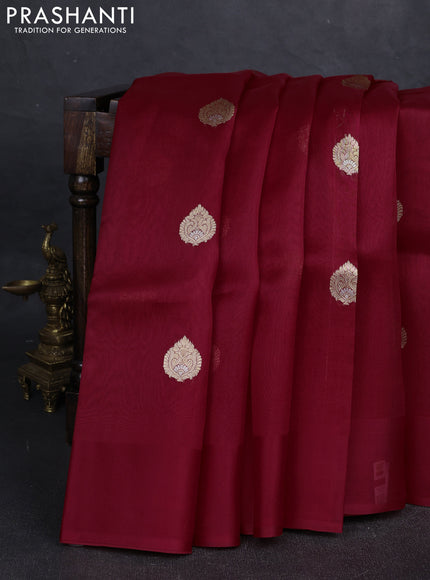 Maroon Banarasi Organza Silk Saree - Buttas
