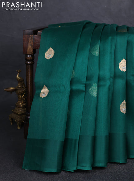Green Banarasi Organza Silk Saree - Buttas
