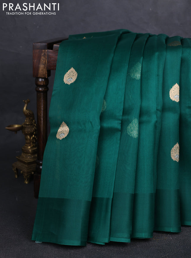 Green Banarasi Organza Silk Saree - Buttas
