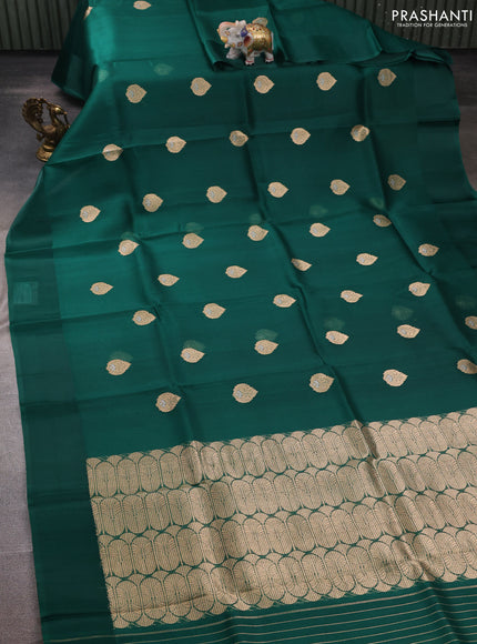 Green Banarasi Organza Silk Saree - Buttas