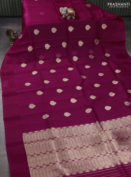 Pink Banarasi Organza Silk Saree - Buttas