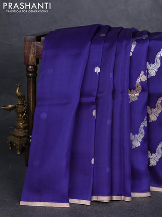 Blue Banarasi Organza Silk Saree -Zari Weaves