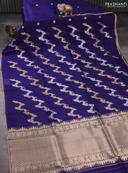 Blue Banarasi Organza Silk Saree -Zari Weaves