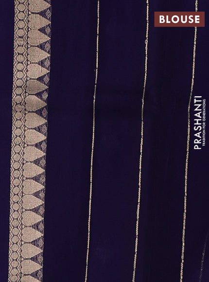 Blue Banarasi Organza Silk Saree -Zari Weaves