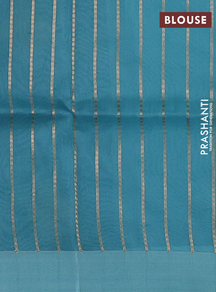 Sky Blue Banarasi Organza Silk Saree - Buttas