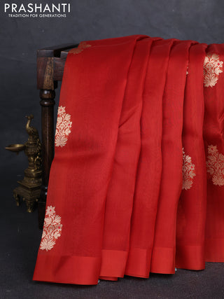 Red Banarasi Organza Silk Saree - Buttas