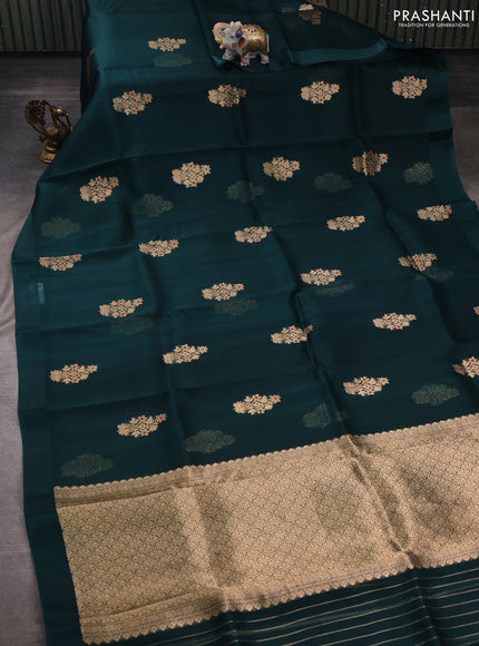 Green Banarasi Organza Silk Saree - Buttas