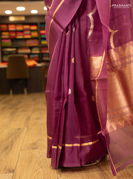 Purple Banarasi Organza Silk Saree -Zari Weaves