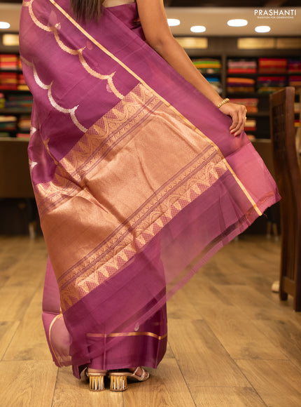 Purple Banarasi Organza Silk Saree -Zari Weaves