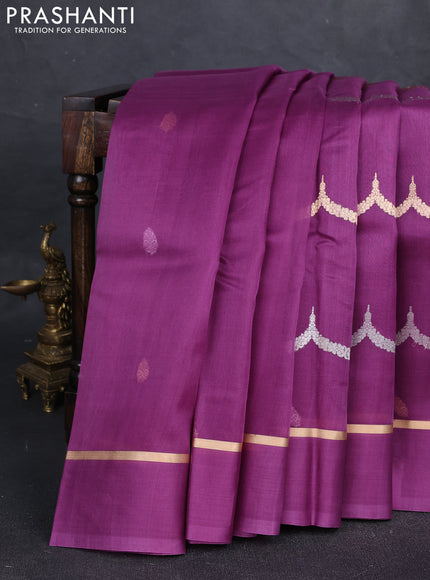 Purple Banarasi Organza Silk Saree -Zari Weaves
