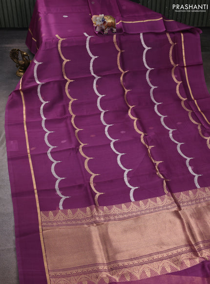 Purple Banarasi Organza Silk Saree -Zari Weaves