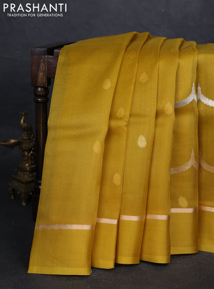 Yellow Banarasi Organza Silk Saree -Zari Weaves