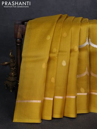 Yellow Banarasi Organza Silk Saree -Zari Weaves
