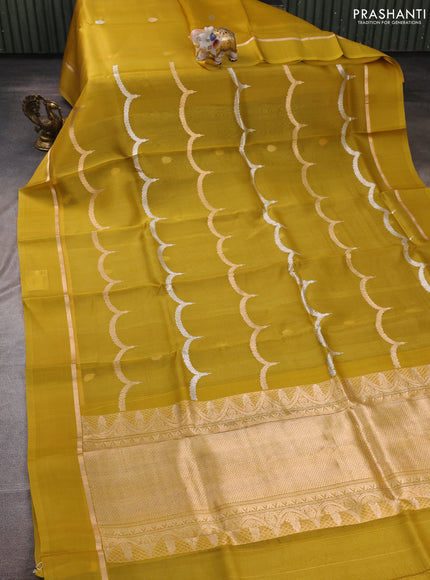 Yellow Banarasi Organza Silk Saree -Zari Weaves
