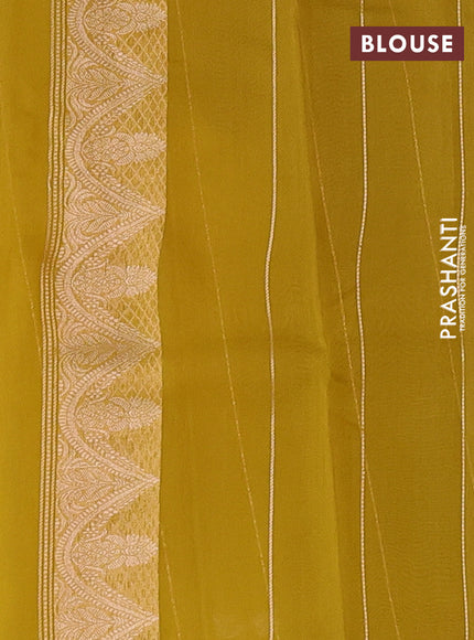 Yellow Banarasi Organza Silk Saree -Zari Weaves