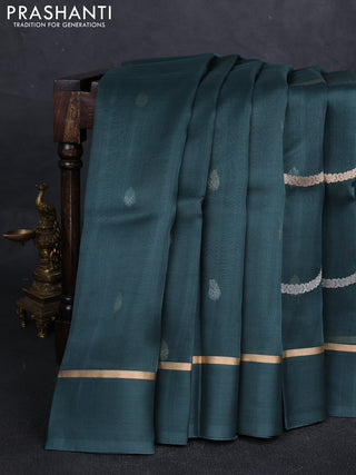 Peacock Green Banarasi Organza Silk Saree -Zari Weaves