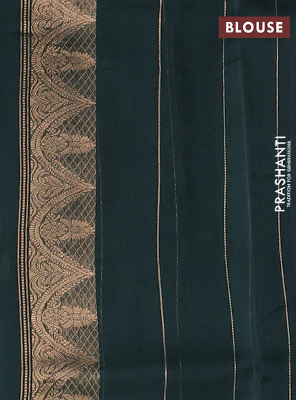 Peacock Green Banarasi Organza Silk Saree -Zari Weaves