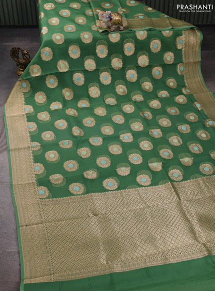 Green Banarasi Organza Silk Saree - Buttas