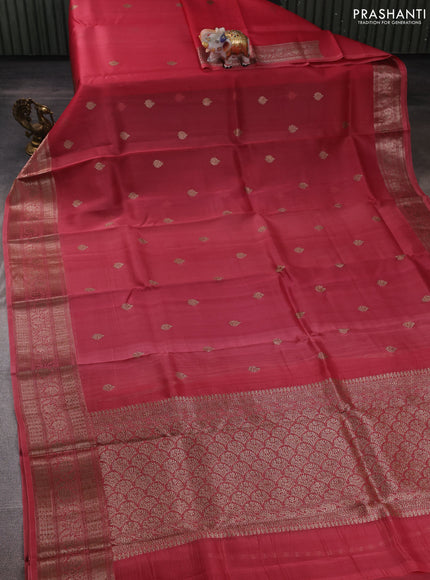 Red Banarasi Organza Silk Saree - Buttas