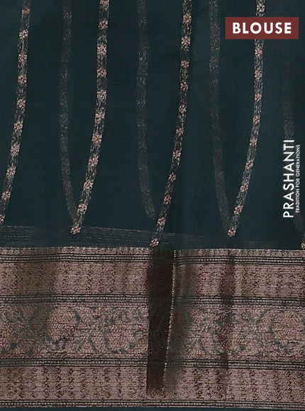 Elephant Grey Banarasi Organza Silk Saree - Buttas