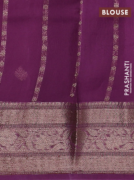 Purple Banarasi Organza Silk Saree - Buttas