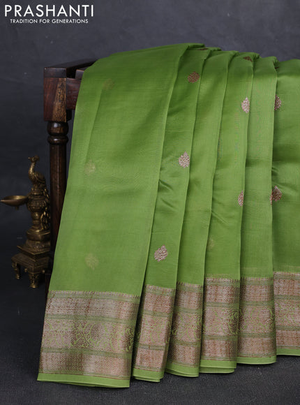 Green Banarasi Organza Silk Saree - Buttas