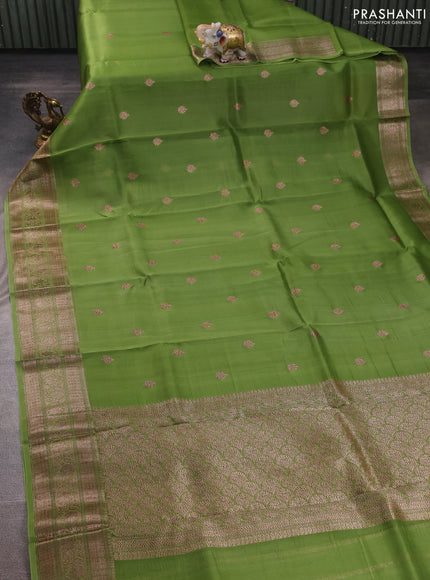 Green Banarasi Organza Silk Saree - Buttas