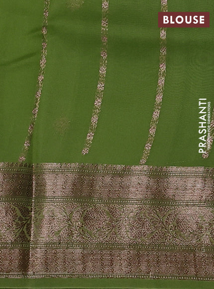 Green Banarasi Organza Silk Saree - Buttas