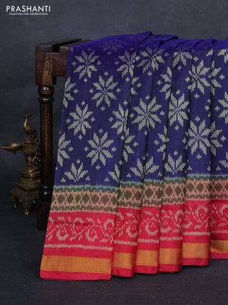Navy Blue & Maroon Rajkot Patola Silk Saree