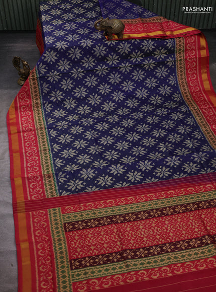 Navy Blue & Maroon Rajkot Patola Silk Saree