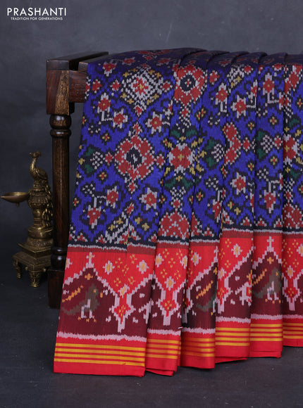 Blue & Red Rajkot Patola Silk Saree