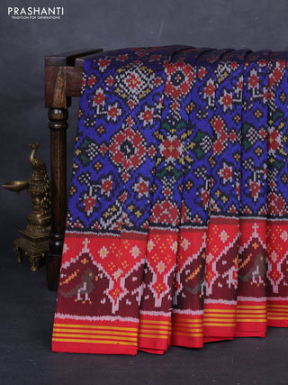 Blue & Red Rajkot Patola Silk Saree