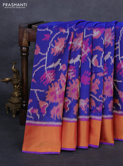 Blue & Purple Rajkot Patola Silk Saree