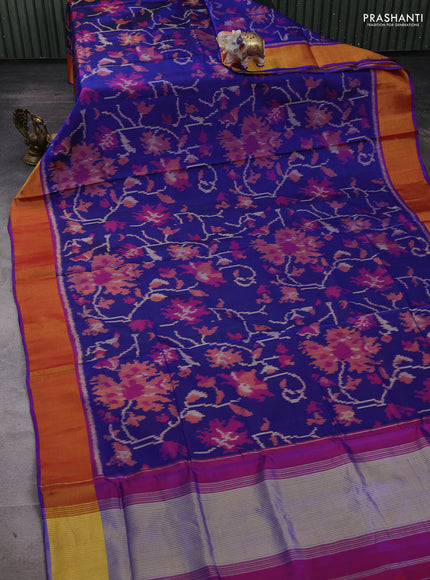 Blue & Purple Rajkot Patola Silk Saree