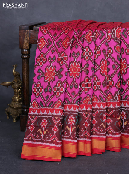 Pink & Maroon Rajkot Patola Silk Saree