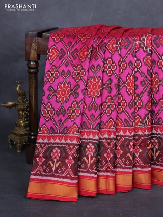 Pink & Maroon Rajkot Patola Silk Saree