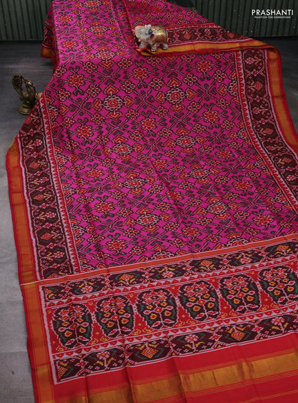 Pink & Maroon Rajkot Patola Silk Saree