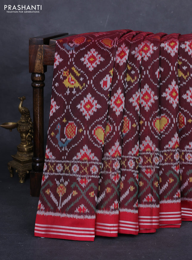 Maroon & Red Rajkot Patola Silk Saree