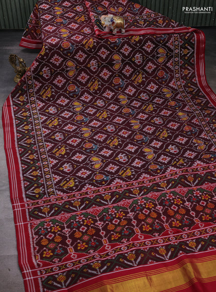 Maroon & Red Rajkot Patola Silk Saree