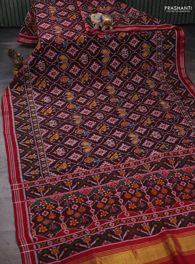 Maroon & Red Rajkot Patola Silk Saree