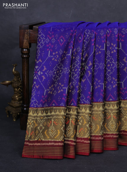 Blue & Maroon Rajkot Patola Silk Saree