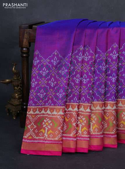 Purple & Mulit Colour Rajkot Patola Silk Saree