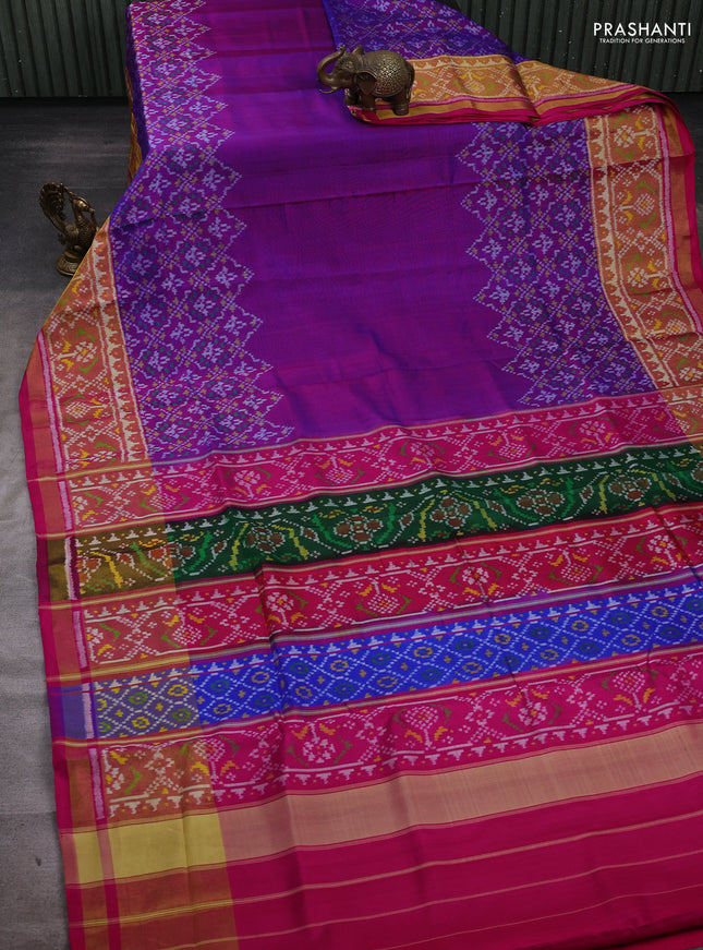 Purple & Mulit Colour Rajkot Patola Silk Saree