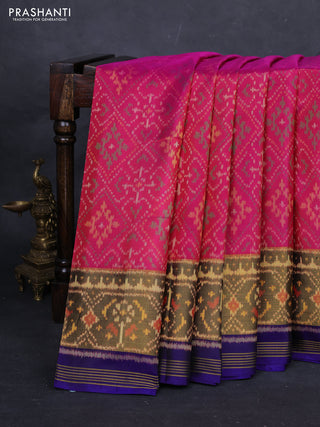 Pink & Blue Rajkot Patola Silk Saree