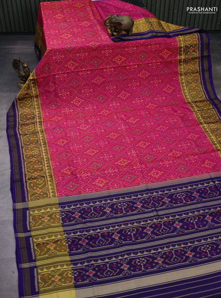 Pink & Blue Rajkot Patola Silk Saree