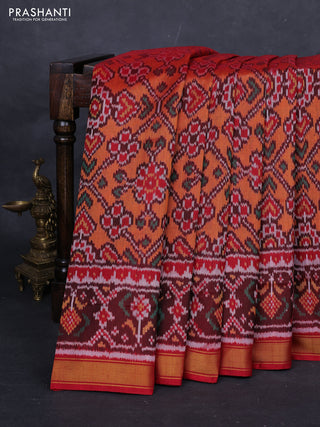 Orange & Maroon Rajkot Patola Silk Saree
